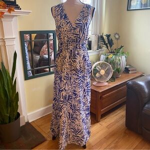 Sincerely Jules Blue and White Racer Back Maxi Dress Size Large